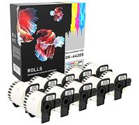 10 Compatible with DK44205 Continuous White Removable Address Labels for QL-500 550 560 570 700 710W 720NW 800 810W 820NWB 1050 1060N 1100 1110NWB, Thermal Paper Roll (62mm x 30.48m)