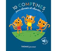 10 comptines pour danser et chanter !: Livre sonore bébé dès 6 mois avec grandes piles AAA alcalines incluses