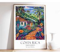 10 Costa Rica Poster Costa Rica Travel Print North America Travel Art Tropical Decor Floral Art Poster A4 - Wall Art Home Decor Movie Poster Canvas Film Cinema Retro Vintage Cult Classic Nostargic Sa