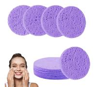 10 Count Facial Sponges Cleansing, Compressed Face Sponges Cleansing Natural Wood Pulp for Makeup Removal Exfoliating(2.5 Inch) (Purple)
