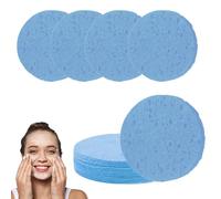 10 Count Facial Sponges Cleansing, Compressed Face Sponges Cleansing Natural Wood Pulp for Makeup Removal Exfoliating(2.5 Inch) (Blue)