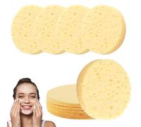 10 Count Facial Sponges Cleansing, Compressed Face Sponges Cleansing Natural Wood Pulp for Makeup Removal Exfoliating(2.5 Inch) (Beige)