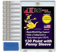 10-Count Pro-Mold 130pt. Magnetic One-Touch Card Holders Holds Sleeved Card USA Made UV Protection MH130S with Cleaning Cloth