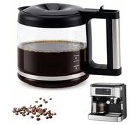10-Cup Glass Carafe Replacement for De'Longhi Coffee Maker & Espresso Machine, Compatible with COM532M, COM530M, BCO430, BCO330T, KF863 & BCO Series, Premium Coffee Pot with Stainless Steel Handle