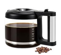 10 Cup Glass Coffee Carafe, Replacement Coffee Pot Jug with Lid and Handle | Heat Resistant Coffee Jug with Measurement Markings for Home Kitchen Office Coffee Maker