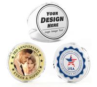 10 Custom Challenge Coins, Personalized Commemorative Coins with Logo Photo Text, Custom Memorial Gifts for Company Military Family Colleague Anniversary Wedding Couple Pocket Hug Tokens (Silver)