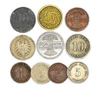 10 DEUTSCHES Reich Coins 1871-1945: German Empire, Weimar, Nazi Germany WWI WW2. Collectible coins, old coins for your coin album, coin bank or coin holders