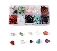 10 Different Type Gemstone Chip Bead Natural Stones Crystal Quartz Irregular Shaped Loose Beads Crushed Chunked Crystal Pieces for DIY Necklace Bracelet Making