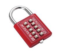 10 Digit Push Button Combination Padlock, 1Pc Multi-Colored 5 Digit Locking Mechanism Digital Anti-Theft Security Password Lock Without Key for Locker Drawer Luggage etc.