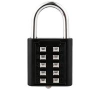10-Digit Push Button Combination Padlock - Heavy Duty Outdoor Lock for Gym Lockers, Cabinets, Gates & Luggage - Resettable Code Lock - No Keys Needed - Durable Metal