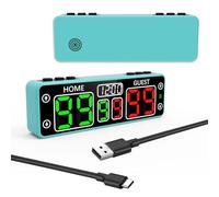 10-Digit Small Portable Electronic Scoreboard With Desk Timer, Magnetic Portable Scoreboard With Touch Screen & Battery Powered,Mini Electronic Score Keeper Table Top for Football, Snooker,Chess