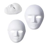 10 DIY self-made white paper masks, camouflage masks, can be painted full face masks, suitable for carnivals, role-playing, Halloween, Christmas parties (5 males+5 females)