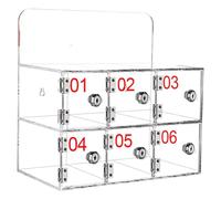 10-Door Transparent Acrylic Mobile Phone Locker - Secure Safe Deposit Box for Cell Phones Storage Cabinet with Lock Ideal for Offices and Public Spaces