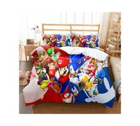 (10, Double-200x200cm) Super Mario Bedding Kids Single Double 3D Duvet Cover Set