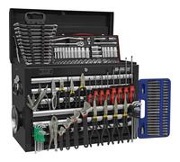 10 Drawer Topchest with 140 Piece Tool Kit - Ball Bearing Slides - Black