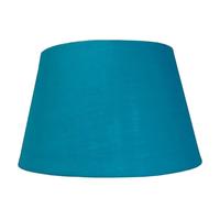 10" Drum Lampshade Teal - 25cm Diameter, Dual Shade Ring for B22/E27, Reversible Gimble Pendant or Table Lamp Shade, Handstitched with Rolled Edge, White Reflective Inner (Teal)