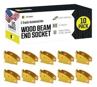 10 E-Track Wood Beam End Socket Shelf Brackets w/ E Track Fittings, for 2x4 & 2x6 in Truck, Trailer, Van, RV, Cargo Tie-Down Systems, ETrack Tiedowns for Custom Load Bar, Handmade Cabinet, Shelves
