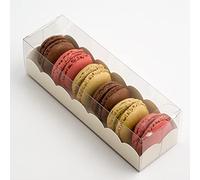 10 Empty Macaroon Boxes with Antique White Insert - 160x50x50mm- Wedding Favours Boxes