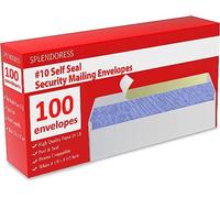 #10 Envelopes Letter Size Self Seal | 100 Business Mailing Security Peel and Sealing Envelope | 100% Tinted | no 10 White Windowless Legal Regular Plain Envelops Pack | 4-1/8 x 9-1/2 Inches | 24 LB