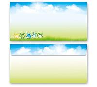 10 envelopes (windowless) Easter, Easter Garden DIN Long (220x110 mm) | Paper-Media