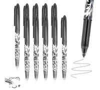 10 Erasable Pens Black, 0.7mm Rub Out Pens Ink Eraser Pen with Rubber on the End, Friction Pen Erasable Gel Ink Pens for Kids Adults, Smooth Writing School Stationery for Notes, Editing, Paperwork