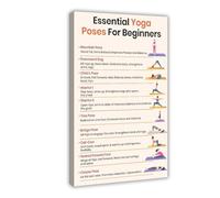 10 Essential Yoga Poses for Beginners-A Journey of Wellness And Flexibility Canvas Poster Wall Art Decor Print Picture Paintings for Living Room Bedroom Decoration 20x30inch(50x75cm) Frame-style-1