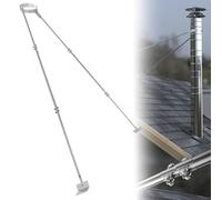 10" Extended Retractable Roof Chimney Stove Pipe Fixing Bracket, L/98", Compatible with 10" Diameter Chimney Pipe, Ensures Chimney Stability and Prevents Sway or Collapse, Silver