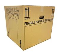 10 Extra Large Cardboard Packing Moving House Boxes 53cm x 53cm x 41cm with Carry Handles and Room List