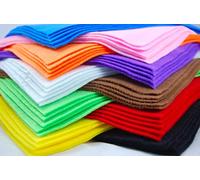 10 Felt Fabric Sheets, Various Colours, A4 Size