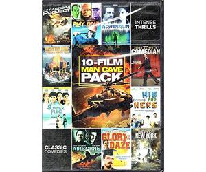 10-Film Man Cave Pack: Pandora Project, Play Dead, Adrenalin, Intense Thrills, Disaster Zone NY, Comedian Seinfeld, Summer Fling, His and hers, Airborne, Glory Daze, Battle New York