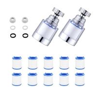 10 Filter Cartridges & 2 Faucet Water Filters for Kitchen & Bathroom | Water Filter for Uk Tap,FilterCartridges,FaucetFilter WaterPurifier,360° Rotating TapFilter, Filter for Tap Water