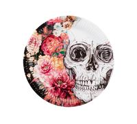 10 Floral Skeleton Paper Plates 23 cm