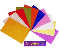 10 Foam Sheets for Craft Self Adhesive A4 Glitter Assorted Colours