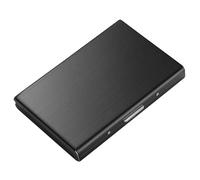 10 Folding Compartments Stainless Steel SecureCard Holder Anti-Theft Metal Wallet for Credit Cards & IDs Slim Portable Card Case Unisex Suitable for Storing Important Documents (Black)