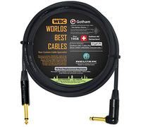 10 Foot - Gotham GAC-1 Ultra Pro - Premium Low-Cap (21 pf/F) Guitar Bass Instrument Cable - w/Neutrik Gold Straight to Angled ¼ inch (6.35mm) TS Connectors - Custom Made by WORLDS BEST CABLES