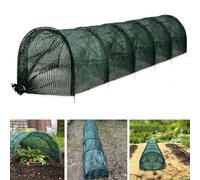 10-Foot Portable Garden Tunnel Greenhouse with Metal Frame & Drawstring Ventilation - UV-Resistant Shade Net for Summer Crops, Cabbage, Carr(Ink Green)