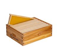 10 Frame Beehive Medium Super Bee Hive Box Dipped in 100% Beeswax Include Beehive Frames with Beeswaxed Food Grade Plastic Foundation