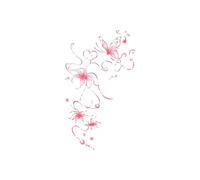 10 Fresh And Unique Pink Butterfly And Flower Tassel Temporary Tattoos For The Collarbone.