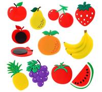 10 Fruit Magnets for Kids - Cute Soft Fridge Magnets, Child-Safe & Extra Large, Educational Toy for Ages 1+