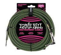 10 ft Braided Guitar Cable - Straight/Angle Connectors for Clear Tone