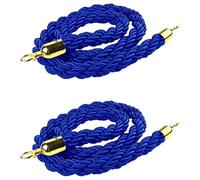10 ft Crowd Control Rope with Hooks - 2 Pad Set for Event Decor, Restaurant & Movie Theater - Premium Quality Queue Cords in Blue, Red, White & Black