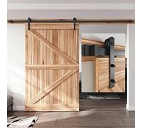 10 FT Sliding Barn Door Hardware Track Kit,Carbon Steel,Black Powder Coating,I Shape Hanger?10FT Single Door Kit?