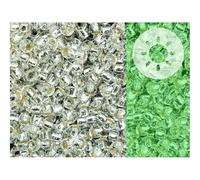 10 g TOHO Round Seed Beads Rocailles, Size 11/0, Glow in The Dark, Perm Finish Silver Lined Crystal Green Splash (# 2700), Japan, Glass