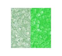 10 g TOHO Round Seed Beads Rocailles, Size 11/0, Glow in The Dark, White Bright Green (# 2710), Japan, Glass