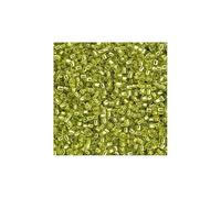 10 g TOHO Round Seed Beads Rocailles, Size 8/0, Silver Lined Lime Green (# 24), Japan, Glass