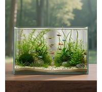 10 Gallon Glass Fish Tank, Aquarium Fish Bowl Cube for Betta Goldfish Snails Shrimp Aquatic Planting, Easy to Maintain Ultra Clear Rimless Low Iron