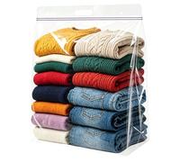 10 Gallon Large Handy Storage Bags, Pack of 3, 24"x24" Clear Plastic Zipper Storage Bags with Handle, Resealable Heavy Duty Jumbo Ziplock Storage Bag for Linens, Clothes, Baby，Sports, 3 Mil Thick
