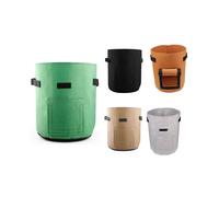 10 Gallon Planter Bag Planting Pouch with Handles and Easy to Open Access Flap Cloth Pot for Carrot Onion Vegetable 5pcs