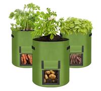 10 Gallon Potato Grow Bags Potato Planter Bag 3 Pack with Harvest Window