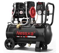 10 Gallon Ultra Quiet Air Compressor, Oil-Free Air Compressor Tank with Two Quick Couplers, 2HP 8.76CFM at 115PSI, 70dB Electric Air Compressor for Woodworking